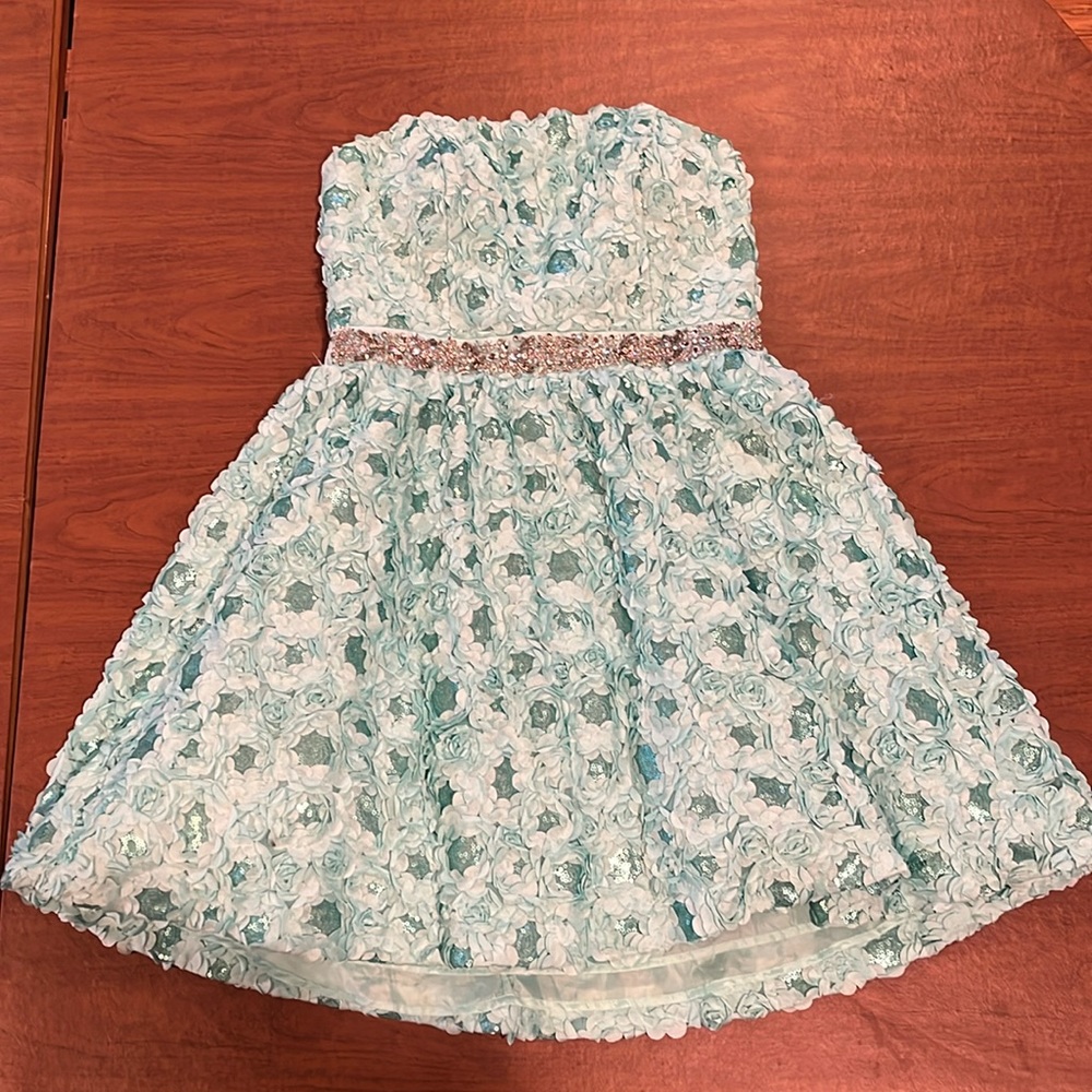 Strapless Mini Dress with Roses